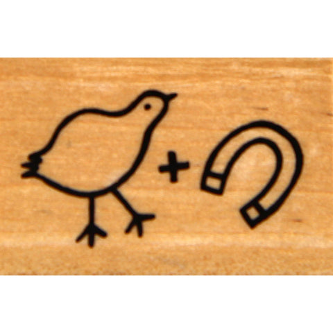 wood stamp - chick magnet