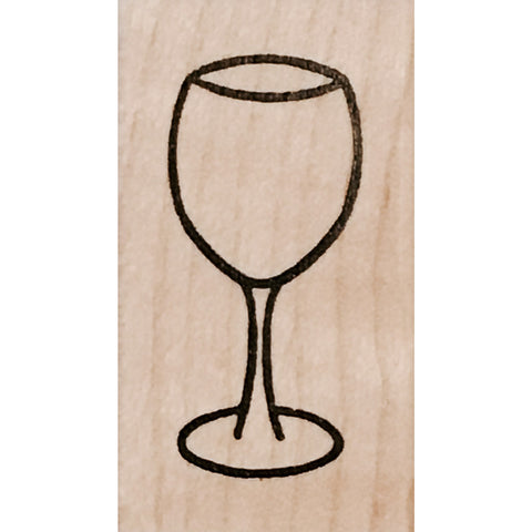 wood stamp - wine glass