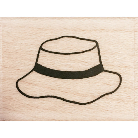 wood stamp - fishing hat