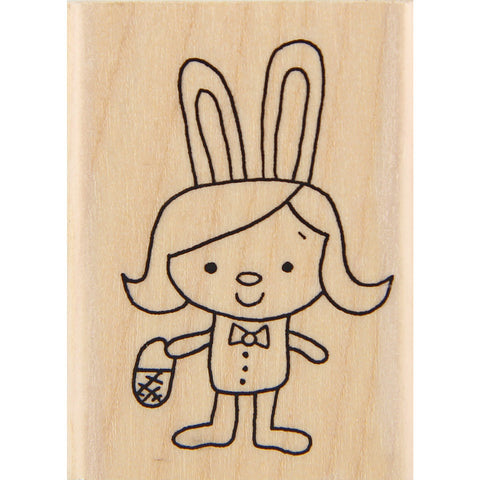 wood stamp - mb bunny girl