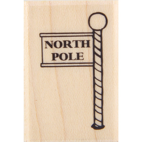 wood stamp - north pole sign