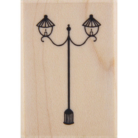 wood stamp - french lampost
