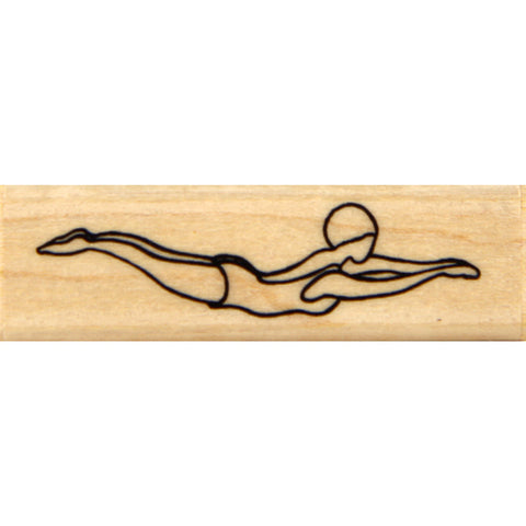 wood stamp - swimmer
