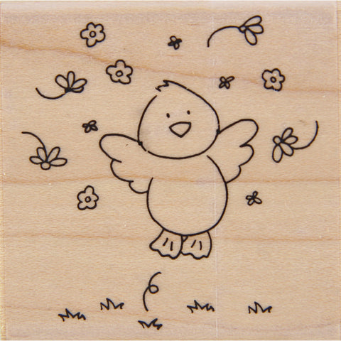 wood stamp - spring chick